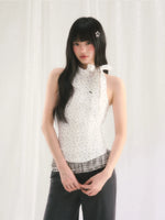 White Star Printed Halter Top