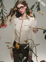V-neck Hand-knit Cardigan