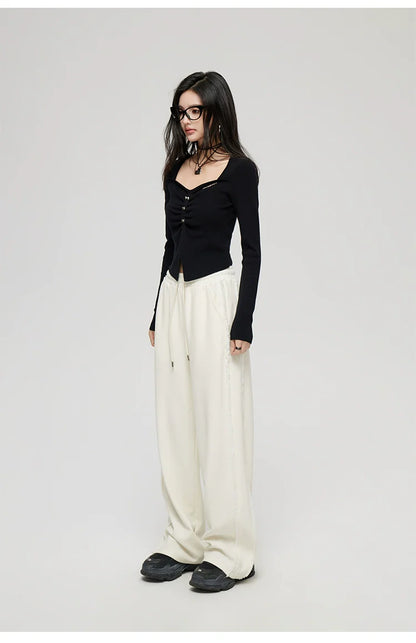 Black &amp; White Wide Neckline Sweater
