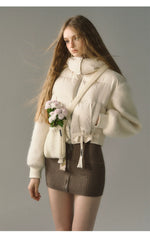 Apricot High-neck Puffer Jacket