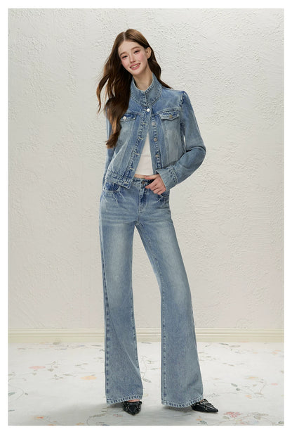 Lightning Whisker Washed Flare Jeans