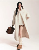 White Fleece Longline Coat