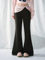 Polka Dot Faux Layered Flared Pants