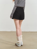 White & Black Floral Layered Shorts