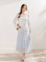Sheer Letter Printed Cover T-shirt