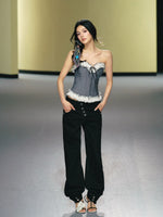 Lace Corset Tube Top