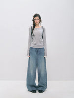 Vintage Rhinestone Straight Jeans