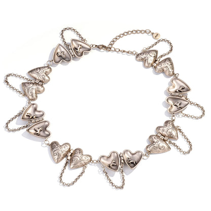 Retro Heart Fringe Necklace