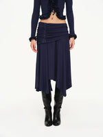 Ruched Ruffle Cardigan & Skirt Set