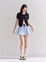 Ruffle Drawstring Mini Skirt