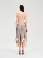Lace Panel Twist Knit Tank