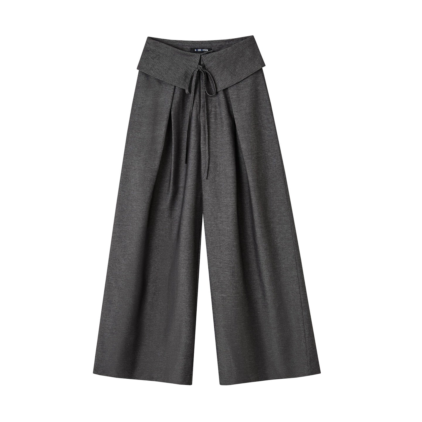 Gray Draped Flip-Waist Trousers