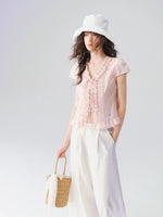 Lace Trim V Shirt