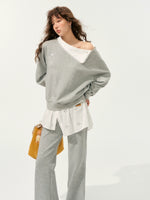 Detachable Collar Sweatshirt Set