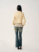 Pale Yellow PU Jacket