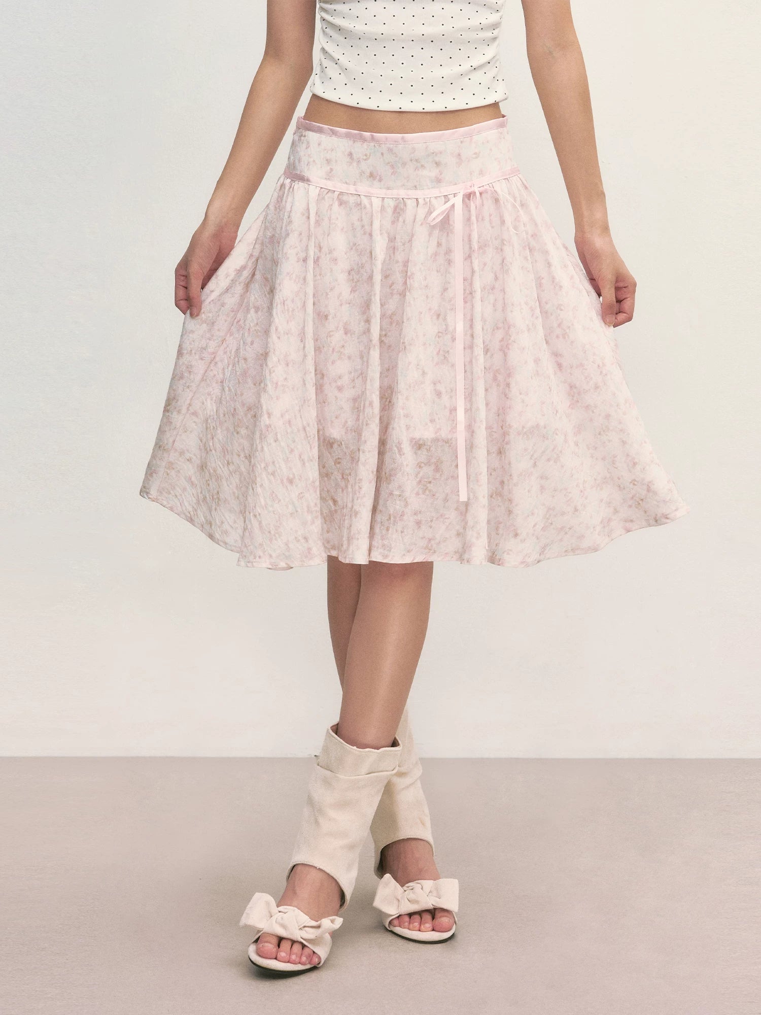 Floral A-Line Midi Skirt