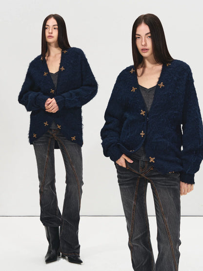 Beaded Alpaca Knit Cardigan
