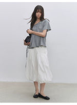 Shell Button Off-Shoulder Top
