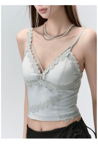 Lace Splicing Design Camisole Tank Top