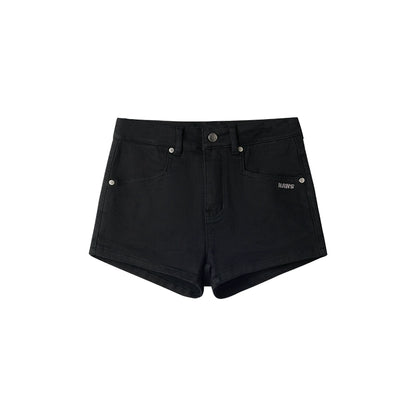 Black Sand Stretch Denim Shorts