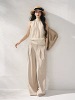 Khaki High Waist Wide Pants