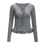 Star Ruffle Waist Knit Top