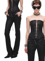 Washed Faux Leather Pants