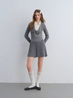 Shirt Collar Knit Dress