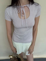 Cutout Knit Short Sleeve Top