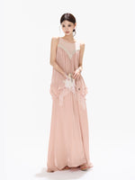Beaded Lace Panel Maxi Dress