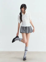 White Pocket Crop Shirt