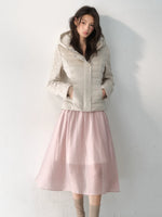 Fur-Trimmed Hooded Panelled Down Jacket