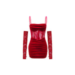 Mermaid Strap Long Velvet Bodycon Dress