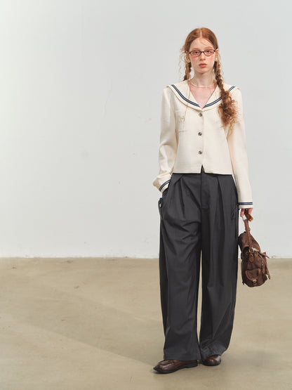 Nautical Embroidery Tweed Jacket