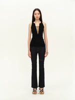 Hand-Threaded Dual-Color Knit Top
