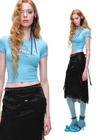 Asymmetric Satin Midi Skirt