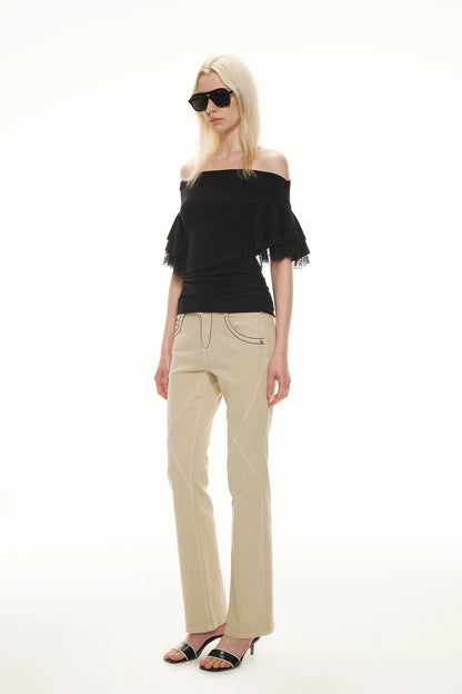 Shimmer Ruffle Off-Shoulder Top