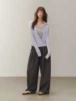 Silk Cross V-neck Knit Top
