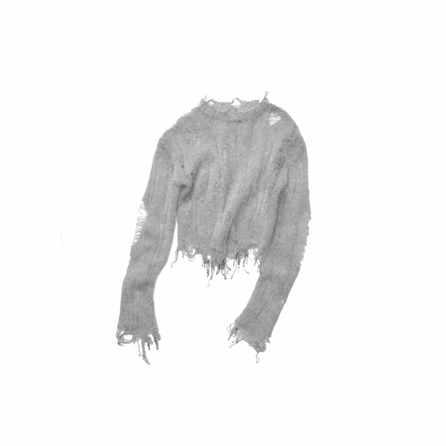 Mohair Distressed Cutout Sweater