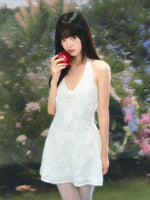 Floral Sequin Halter Dress