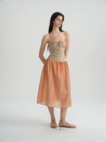 Two-Tone Tie-Strap Knit Bustier