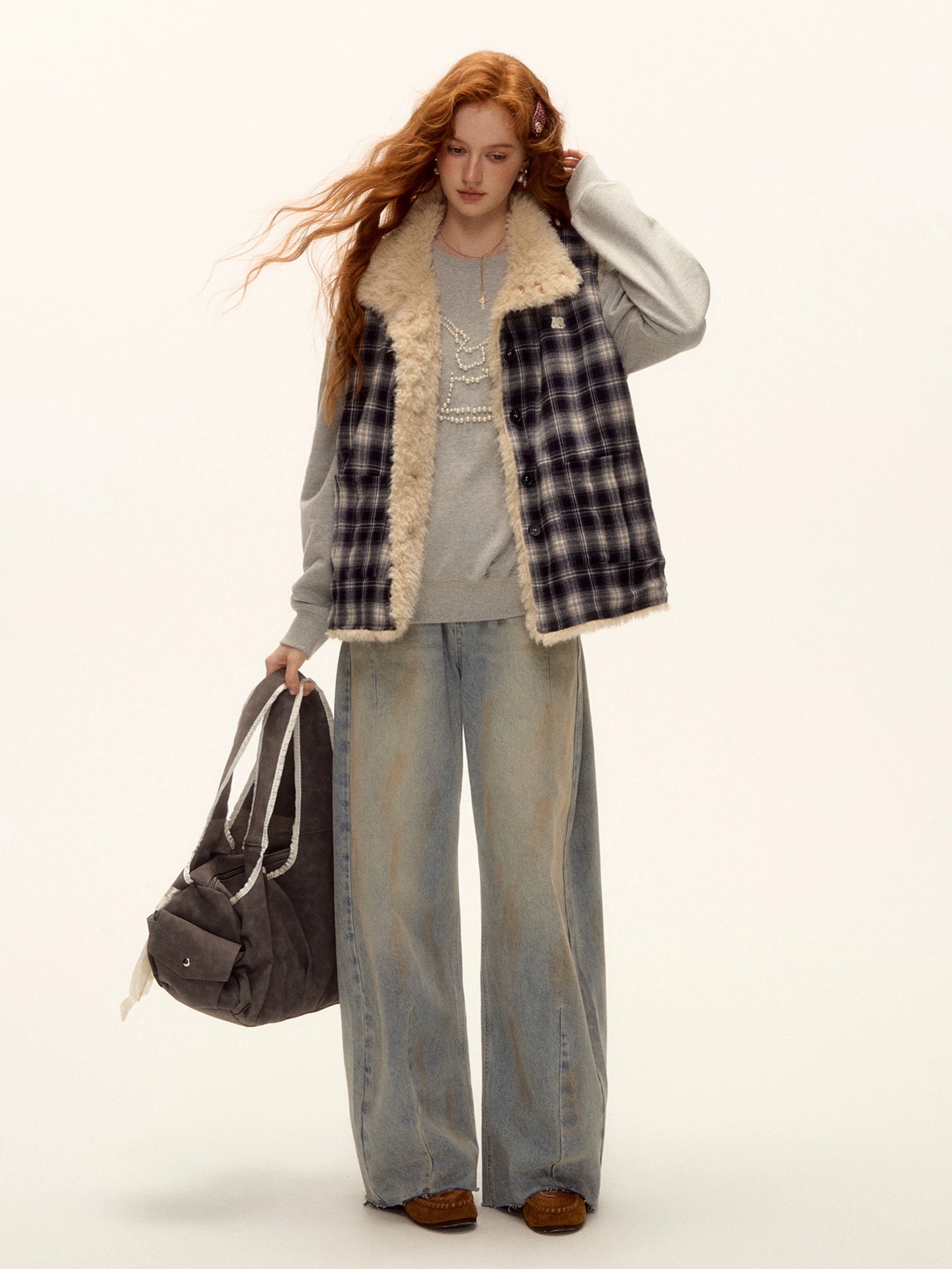 Reversible Check Fleece Vest