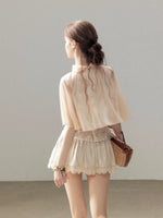 Pink Mesh Shawl Top