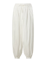 Whiite Drawstring Balloon Pants