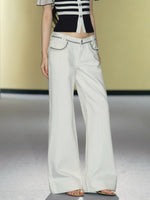 Embroidered Flare Denim Jeans
