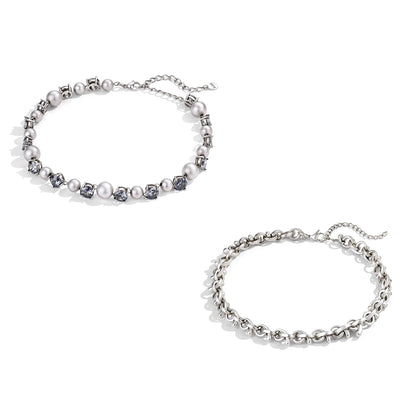 Vintage Bowknot &amp; Zircon Layered Choker