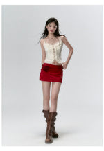 Sparkly Lace Ruffled Edge Tank Top