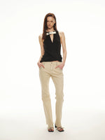 Contrast Stitch Straight Jeans