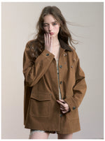 Brown Embellished Pocket Jacket