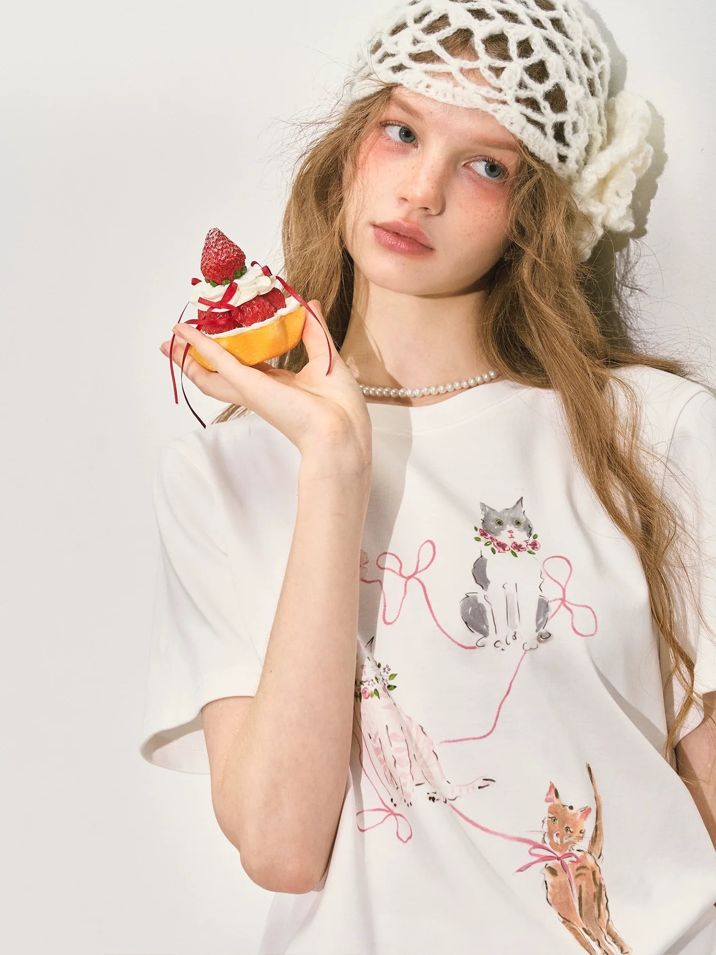 Hand-drawn Cat Short-sleeve T-shirt